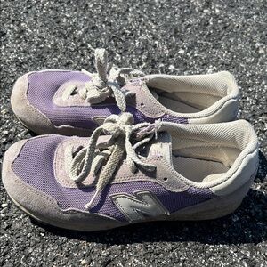 Girls New Balance Purple and Gray Casual Lace-Up Sneakers